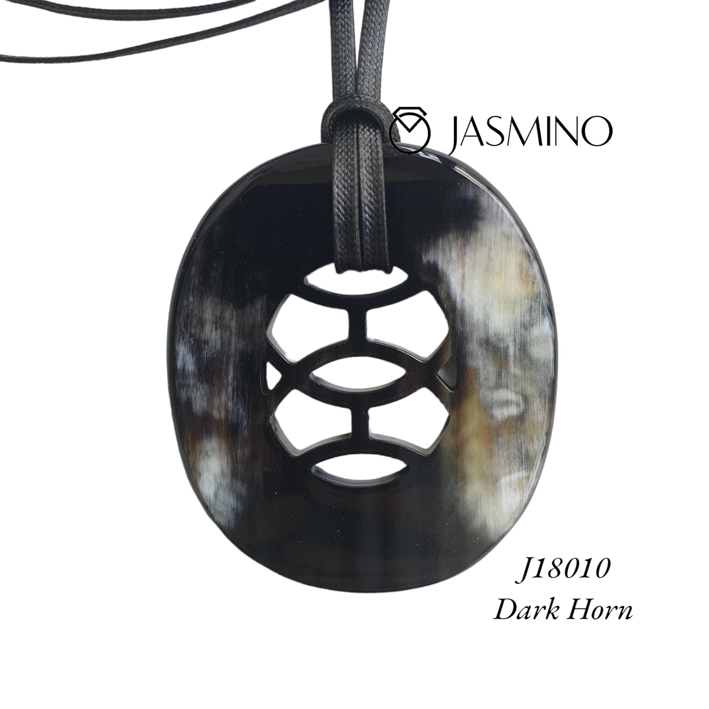 natural horn pendant with unique pattern on the light background, impressive gift for her