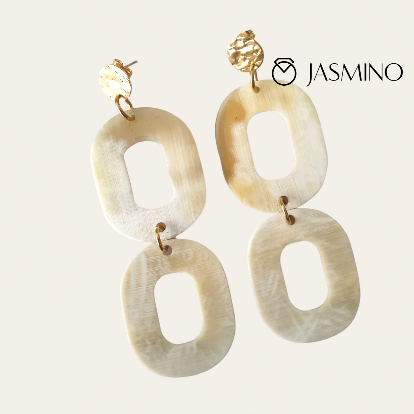 Unique Dangle Earrings Made By Upcycled Material, Natural Buffalo Horn.