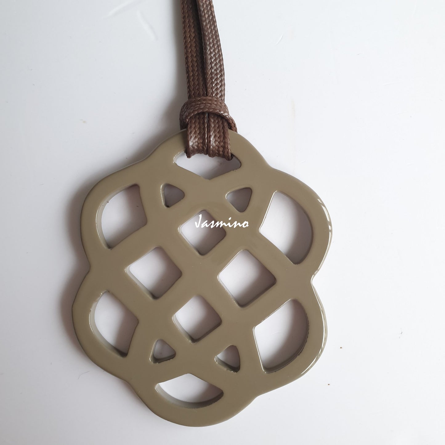 Jasmino unique handmade Vintage Asian lantern pendant in natural buffalo horn and beige for girls