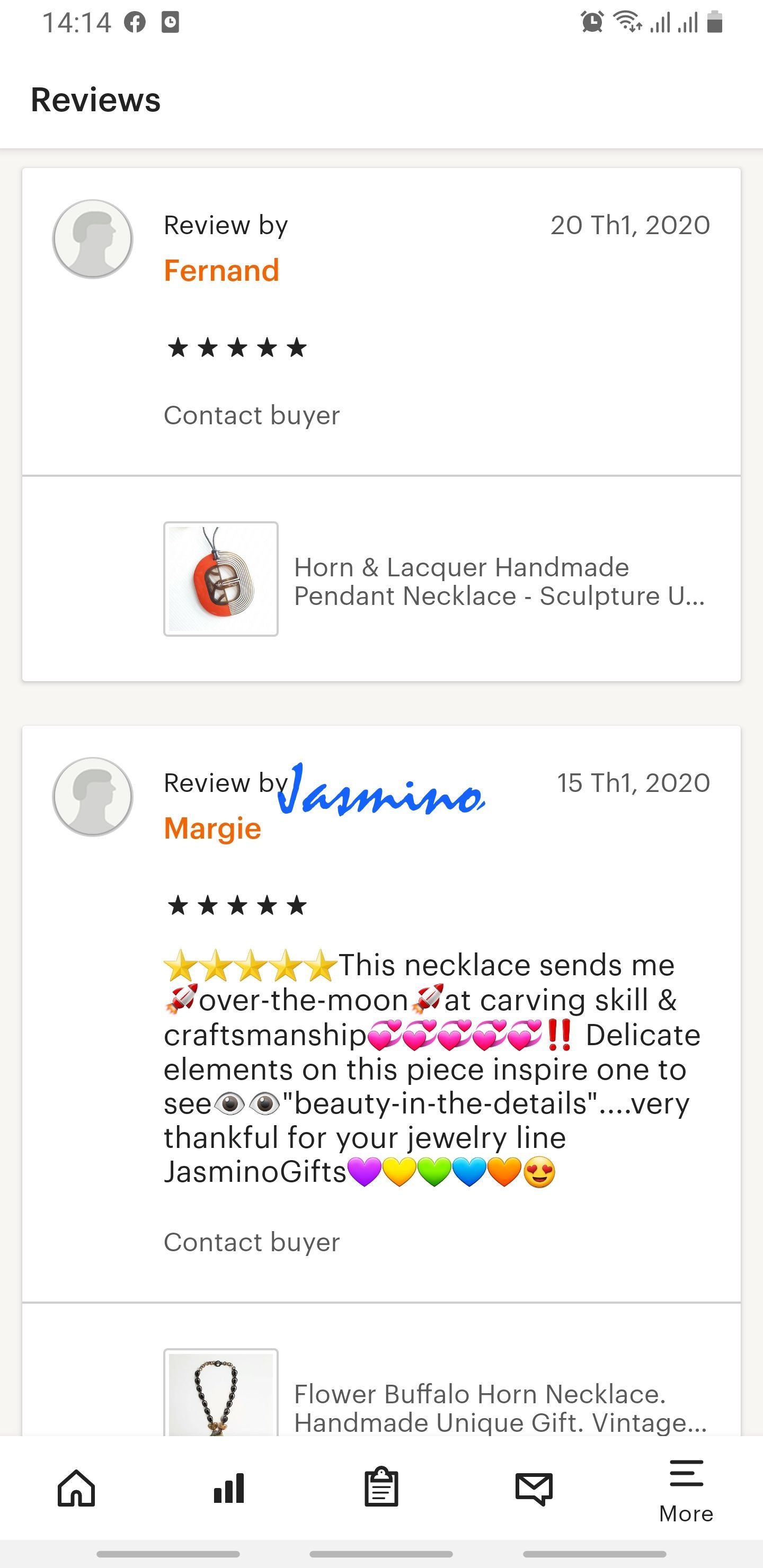 customers write good reviews for the horn jewelry and the best horn supplier