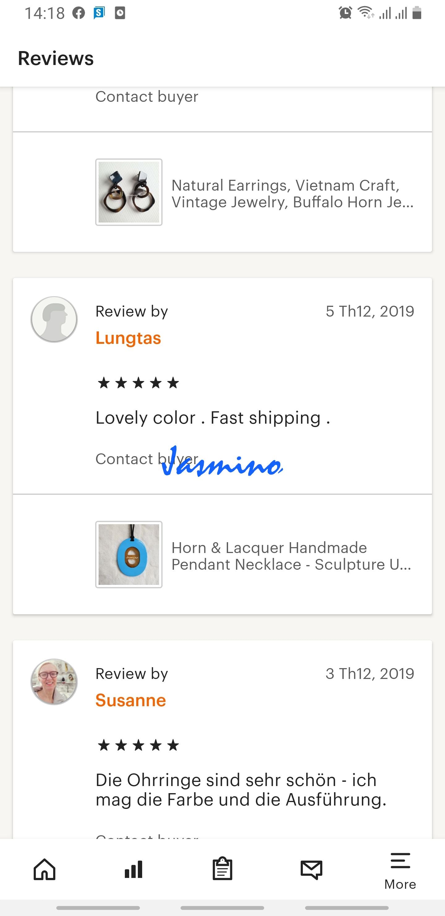 customers write good reviews for the horn jewelry and the best horn supplier