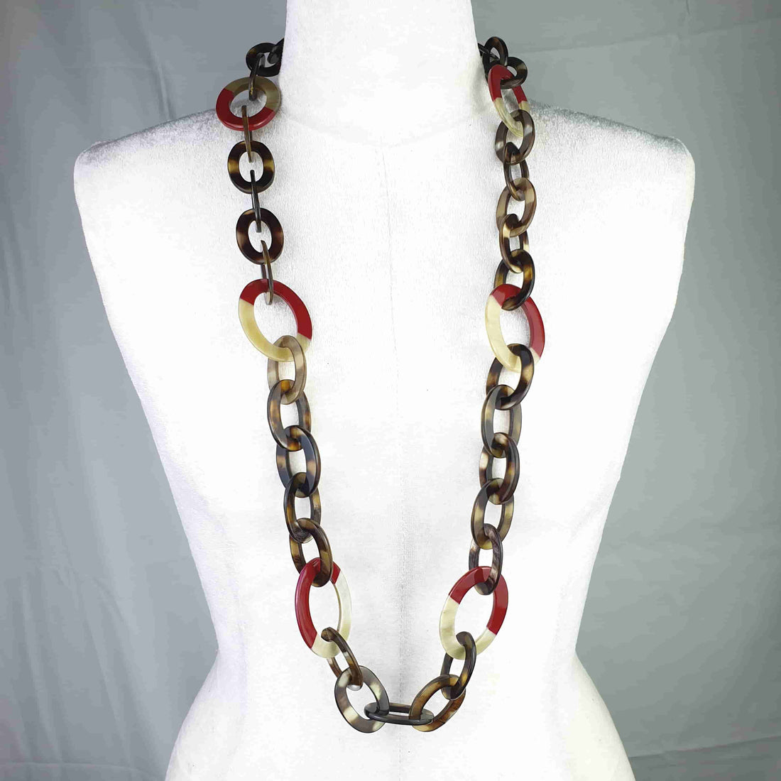 DIY buffalo horn jewelry chain link necklace