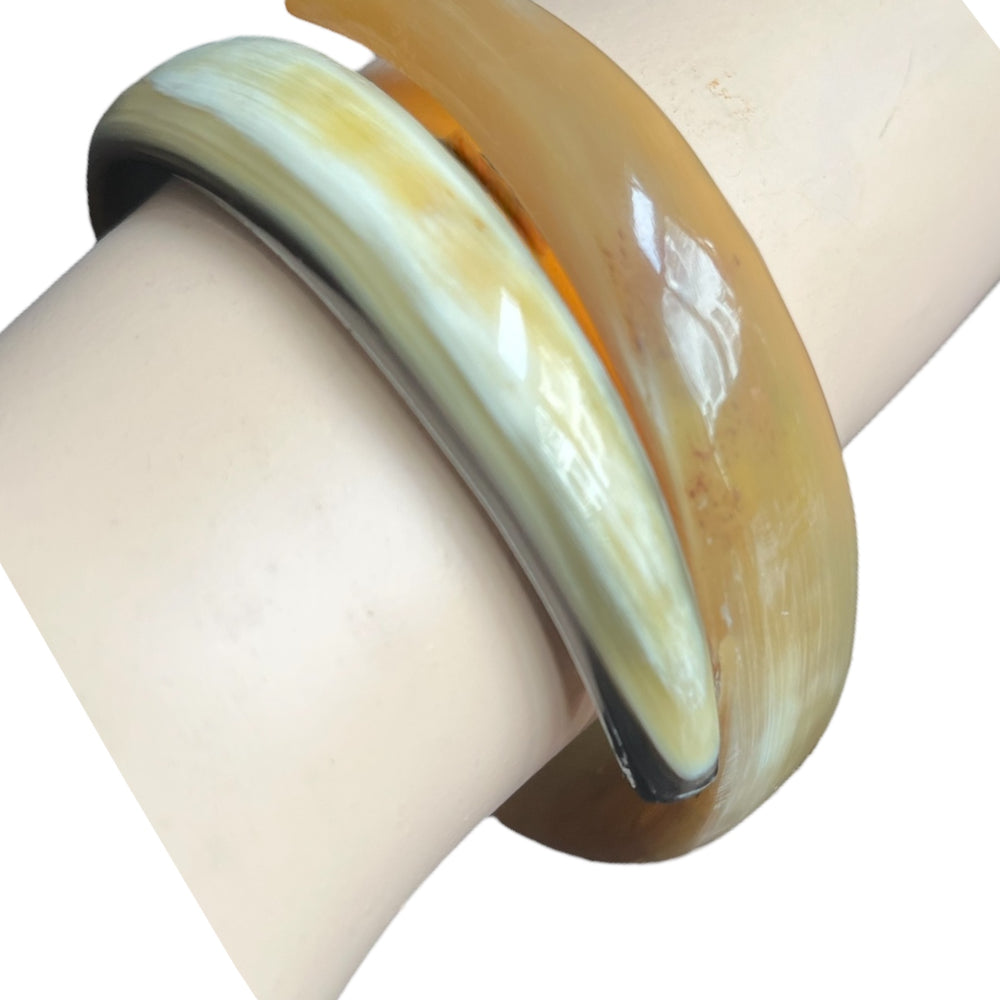 
                  
                    Jasmino unique handmade Minimalist Vintage snake cuff bracelet in natural buffalo horn for women's gifts
                  
                