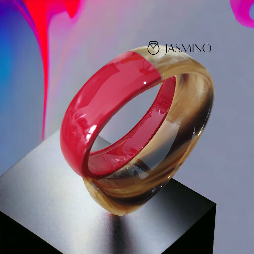 
                  
                    Jasmino unique handmade snake cuff bracelet features a turquoise half and a white half in natural buffalo horn for women on Thanksgiving
                  
                