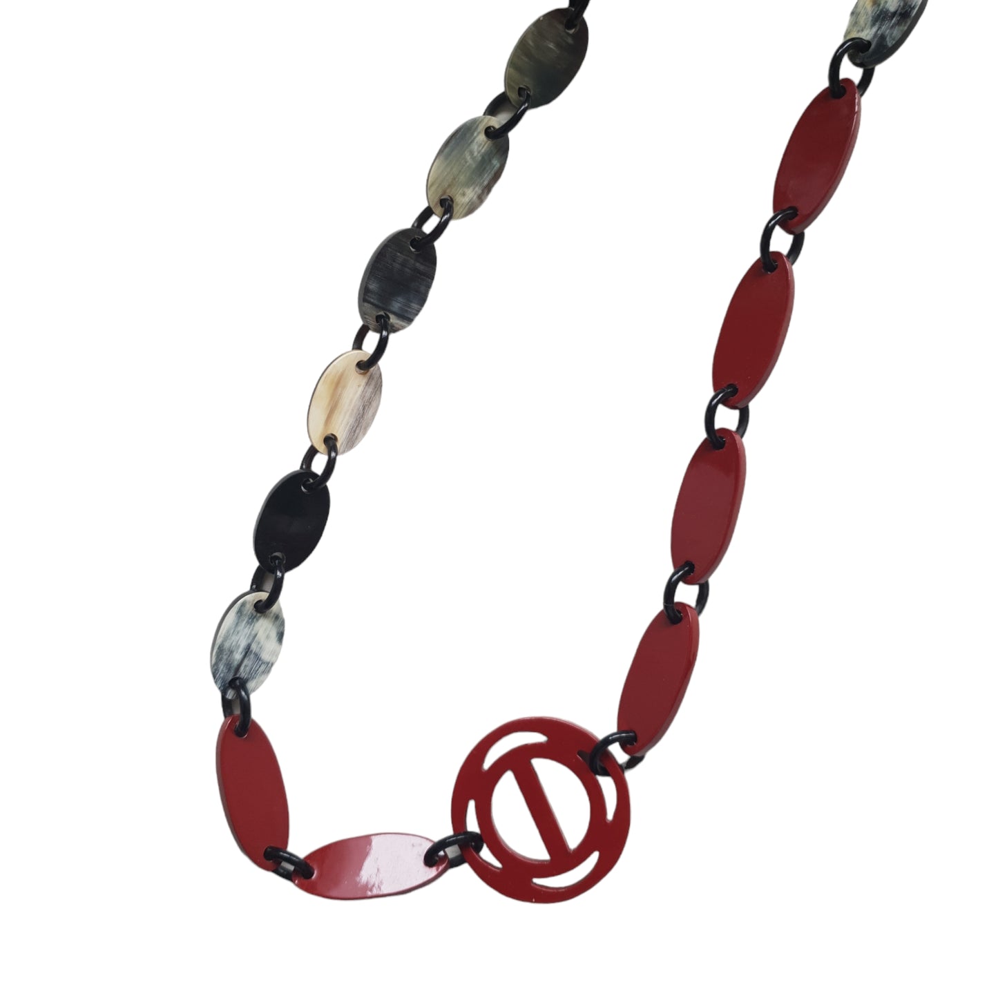 Breathtaking Trendy Necklace J17542, Made by Natural Buffalo Horn and Lacquer