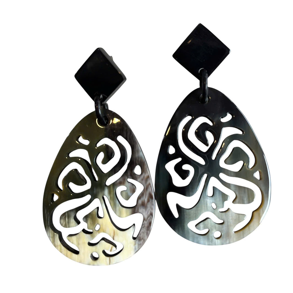 
                  
                    Jasmino Unique Elegant Oval Halloween Spider Drop Earrings Made By Natural Buffalo Horn
                  
                
