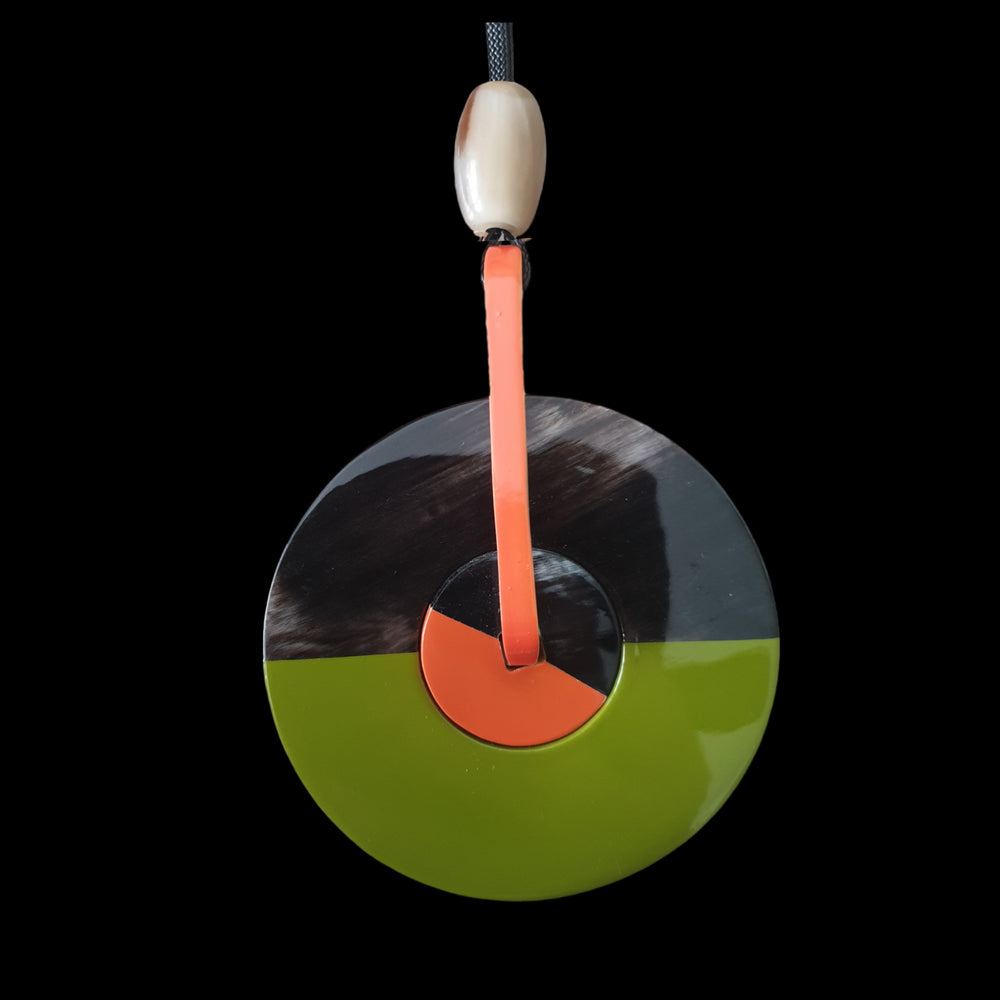 
                  
                    buffalo horn pendant in pear green lacquer
                  
                