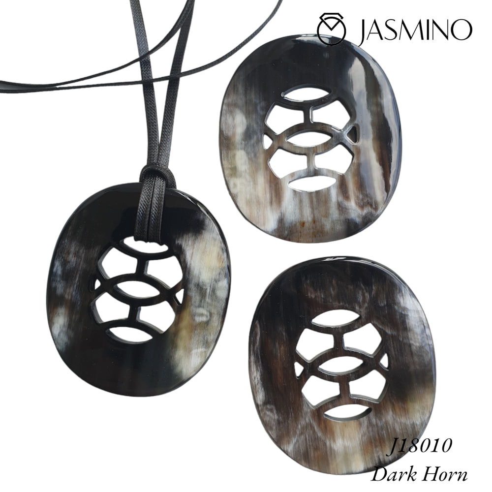 
                  
                    natural horn pendant with unique pattern on the light background, impressive gift for her
                  
                