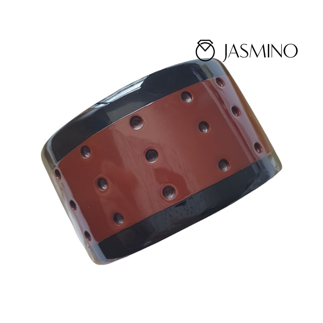 Dotted wine red buffalo Horn cuff