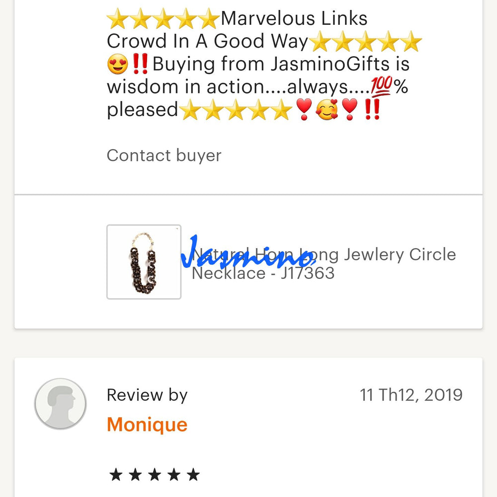 
                  
                    customers write good reviews for the horn jewelry and the best horn supplier
                  
                