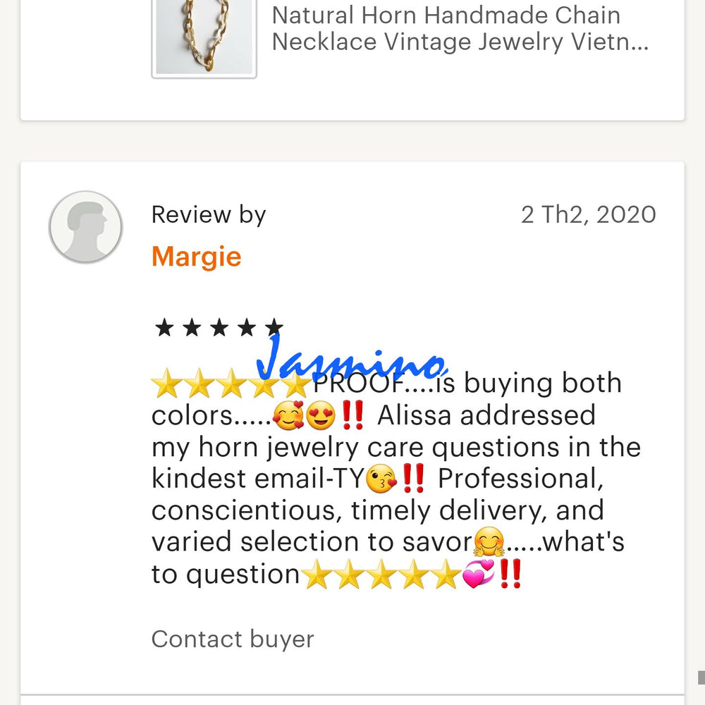 
                  
                    customers write good reviews for the horn jewelry and the best horn supplier
                  
                