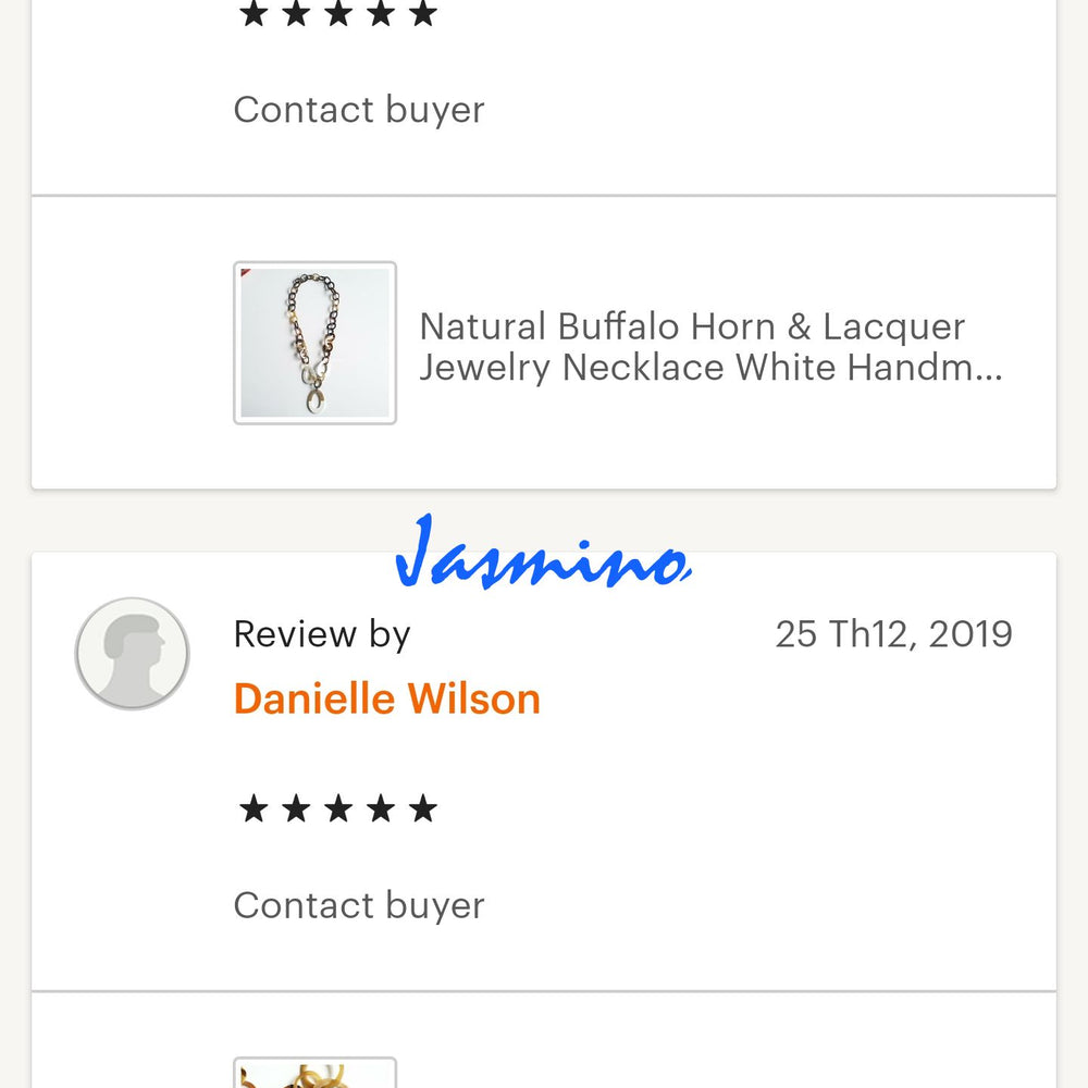 
                  
                    customers write good reviews for the horn jewelry and the best horn supplier
                  
                