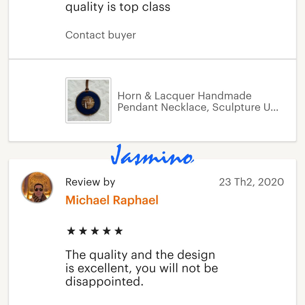 
                  
                    customers write good reviews for the horn jewelry and the best horn supplier
                  
                