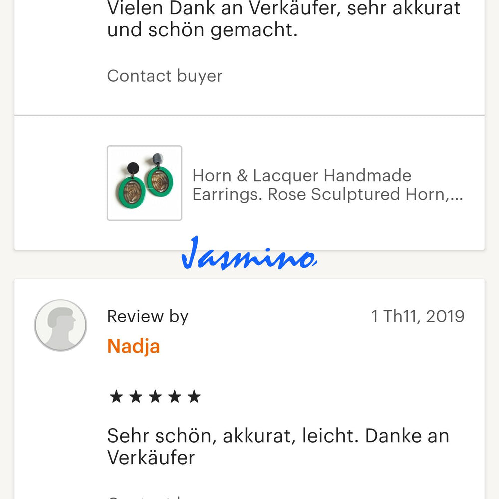 
                  
                    Customers give good reviews to a handmade jewelry collection in Jasmino
                  
                