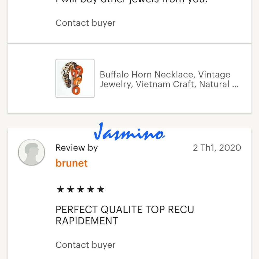 
                  
                    customers write good reviews for the horn jewelry and the best horn supplier
                  
                