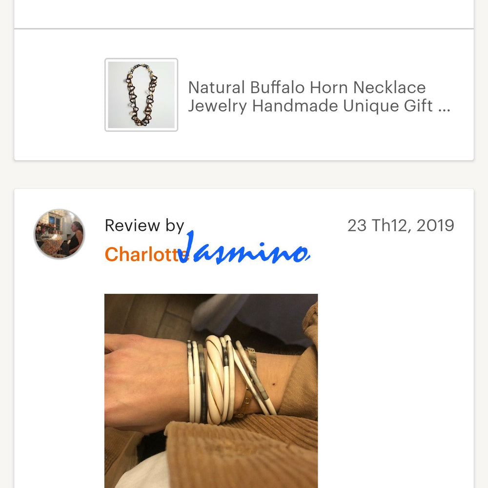 
                  
                    Good reviews from loyalty customers for a handmade bracelet collection and necklace collection in a shop
                  
                