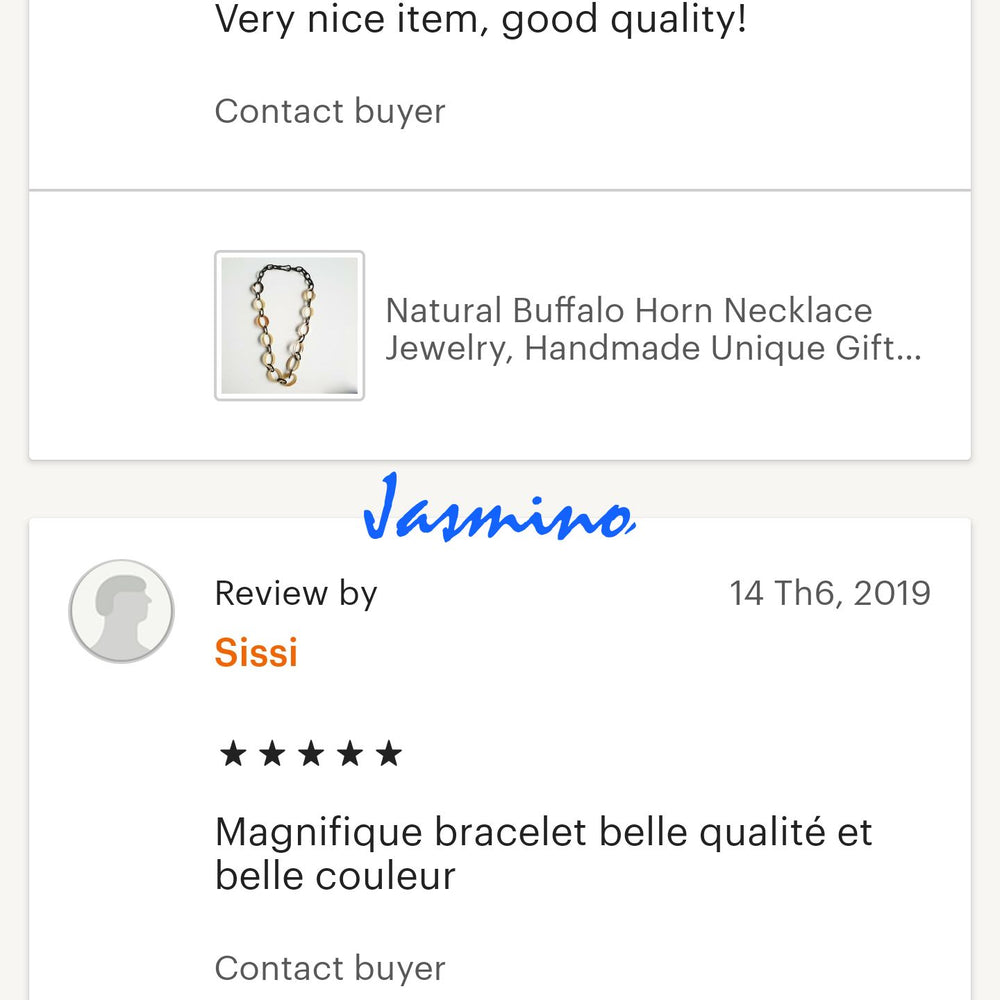 
                  
                    customers write good reviews for the horn jewelry and the best horn supplier
                  
                