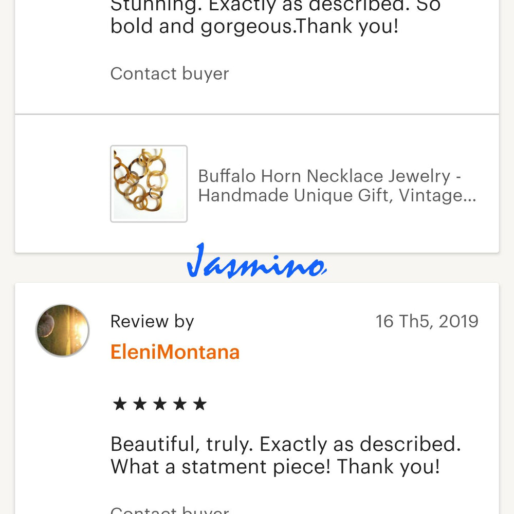 
                  
                    customers write good reviews for the horn jewelry and the best horn supplier
                  
                