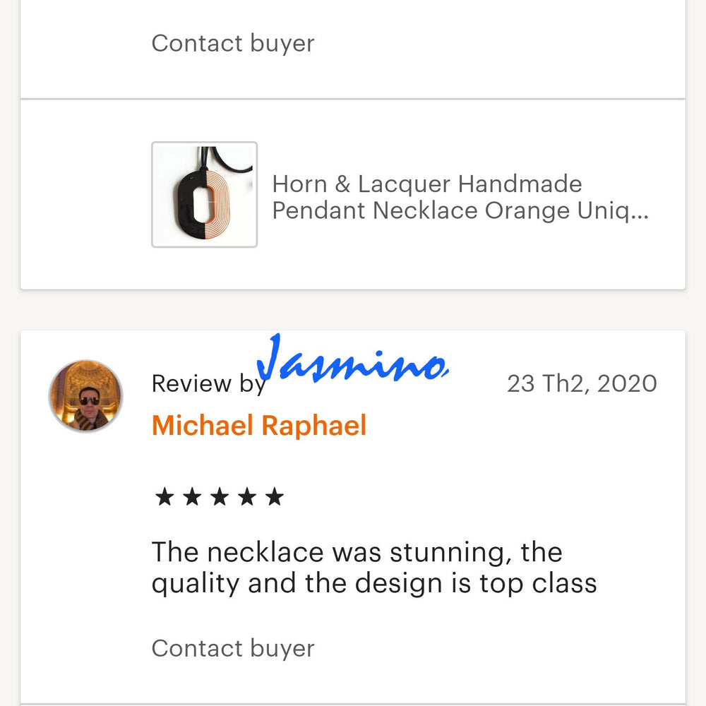
                  
                    customers write good reviews for the horn jewelry and the best horn supplier
                  
                