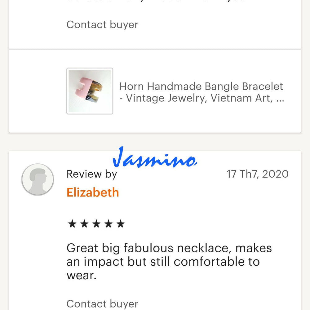 
                  
                    customers write good reviews for the horn jewelry and the best horn supplier
                  
                
