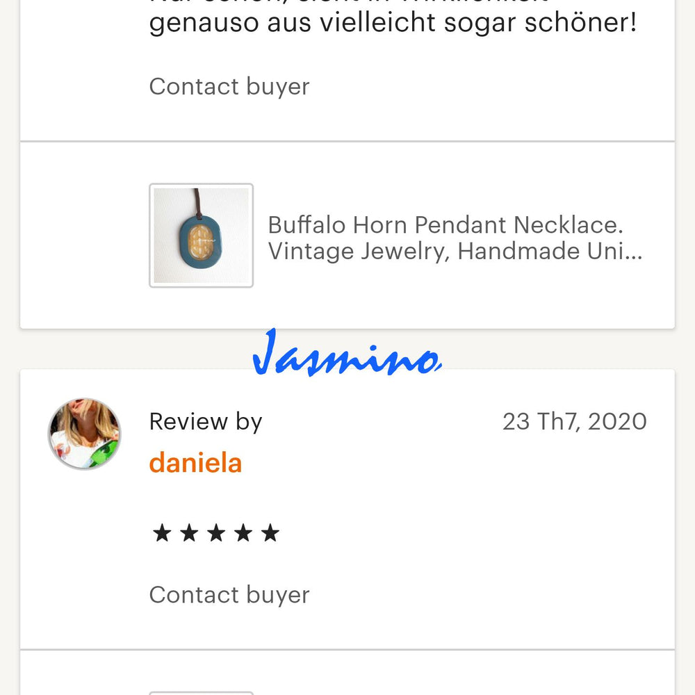 
                  
                    customers write good reviews for the horn jewelry and the best horn supplier
                  
                
