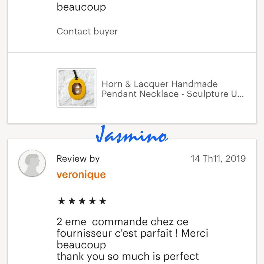 
                  
                    customers write good reviews for the horn jewelry and the best horn supplier
                  
                