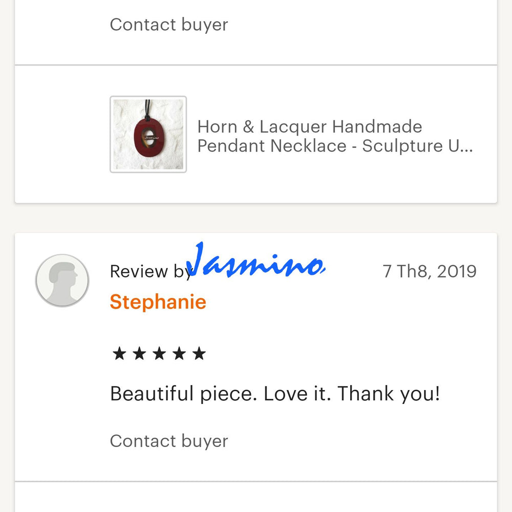 
                  
                    customers write good reviews for the horn jewelry and the best horn supplier
                  
                
