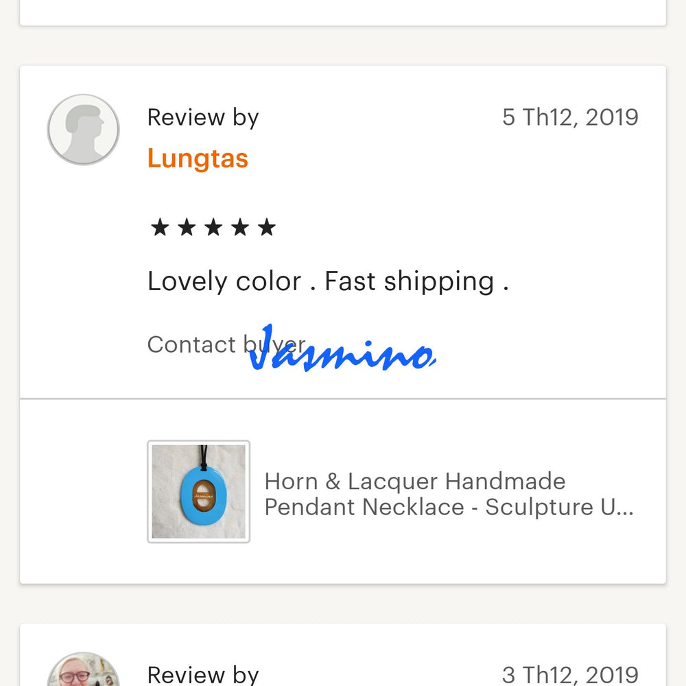 
                  
                    customers write good reviews for the horn jewelry and the best horn supplier
                  
                