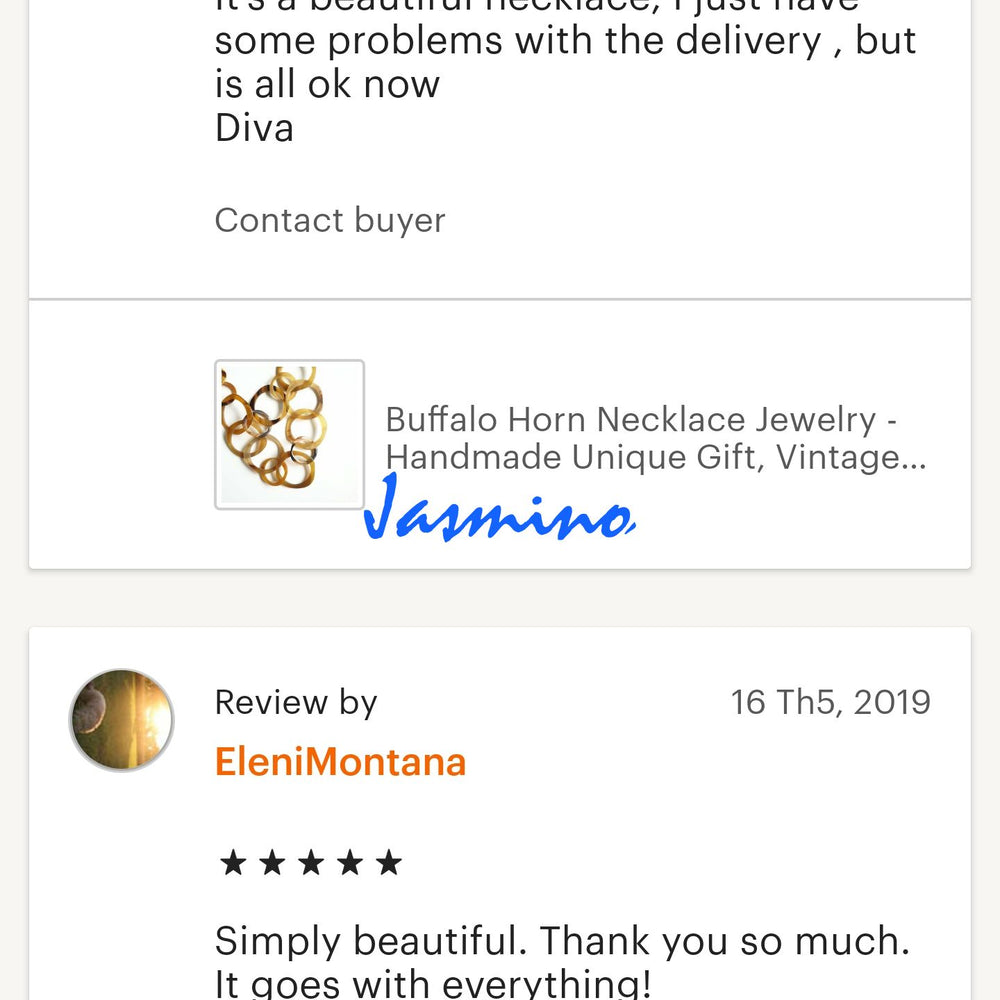 
                  
                    customers write good reviews for the horn jewelry and the best horn supplier
                  
                