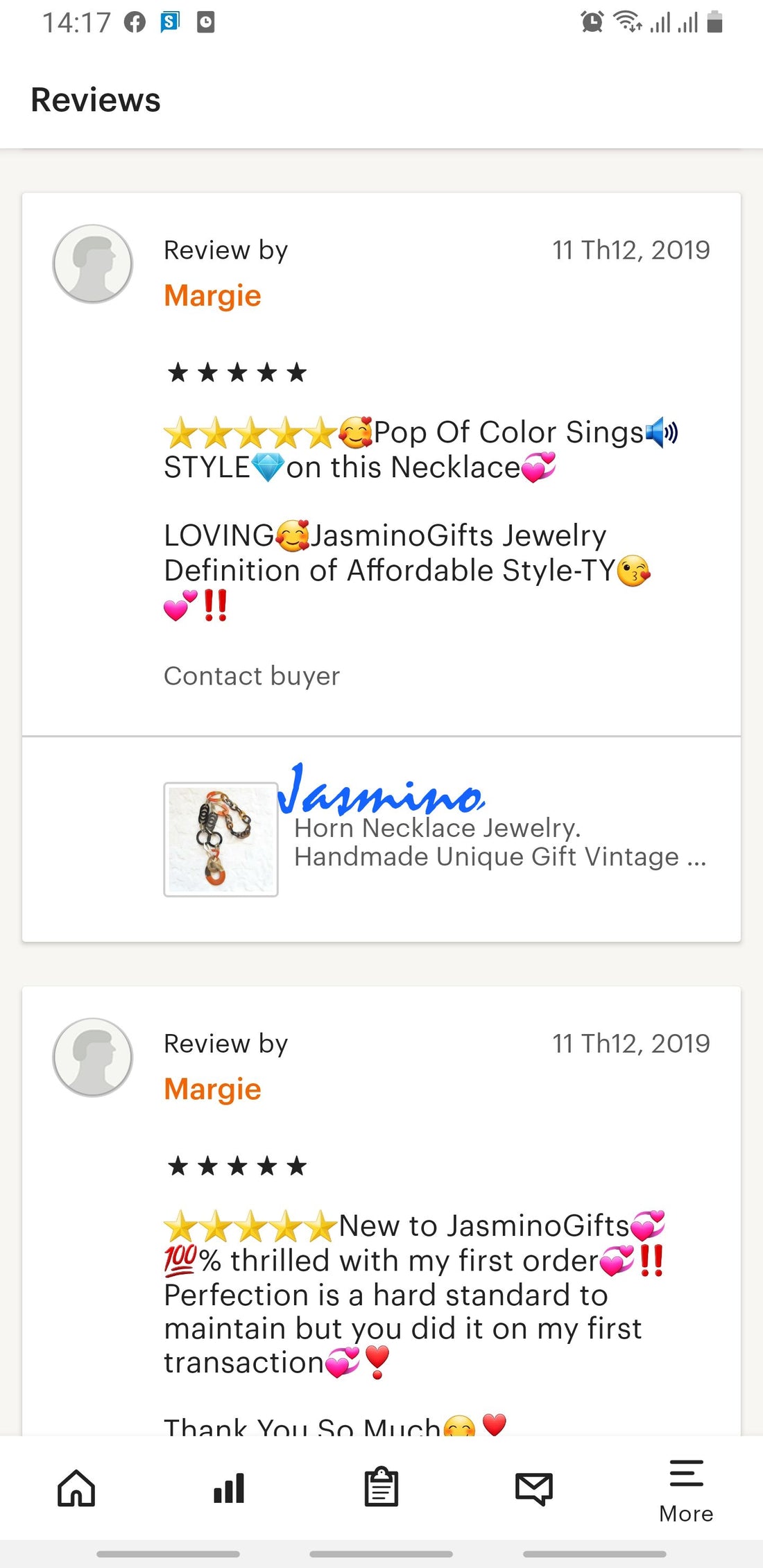 customers write good reviews for the horn jewelry and the best horn supplier