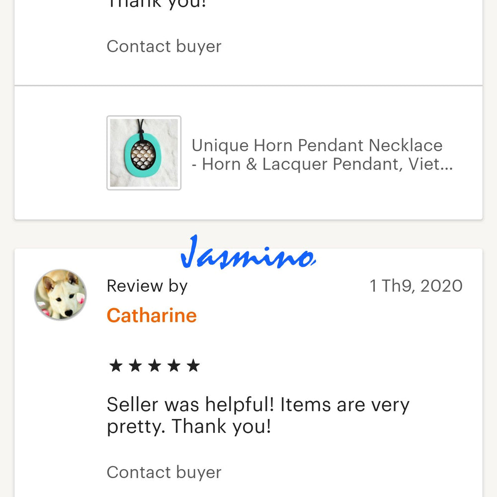 
                  
                    customers write good reviews for the horn jewelry and the best horn supplier
                  
                