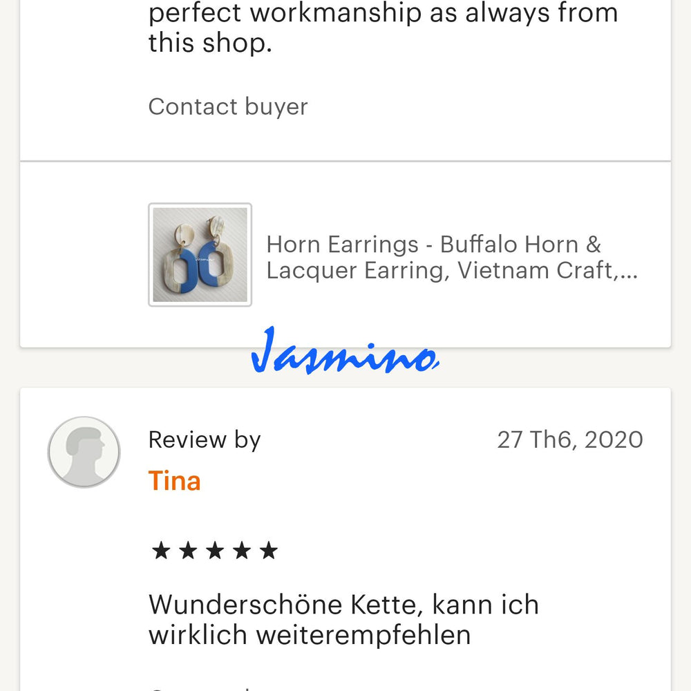 
                  
                    customers write good reviews for the horn jewelry and the best horn supplier
                  
                