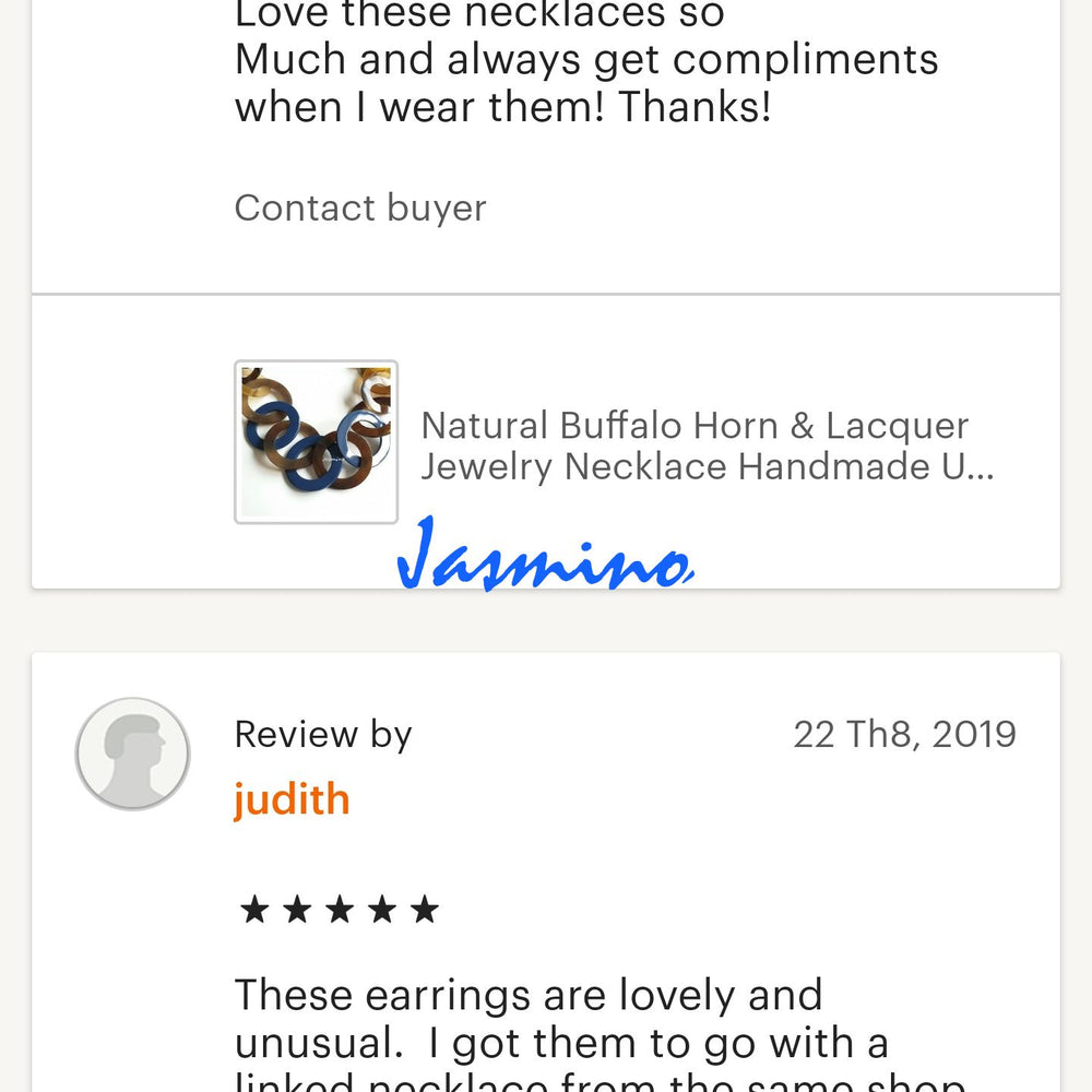 
                  
                    customers write good reviews for the horn jewelry and the best horn supplier
                  
                