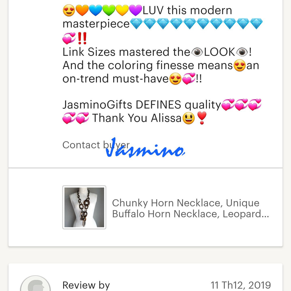 
                  
                    customers write good reviews for the horn jewelry and the best horn supplier
                  
                