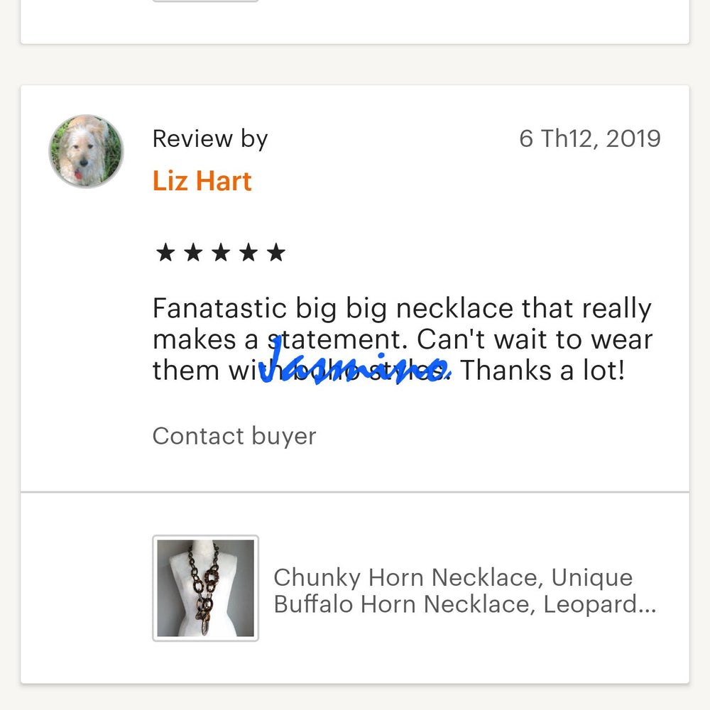 
                  
                    customers write good reviews for the horn jewelry and the best horn supplier
                  
                