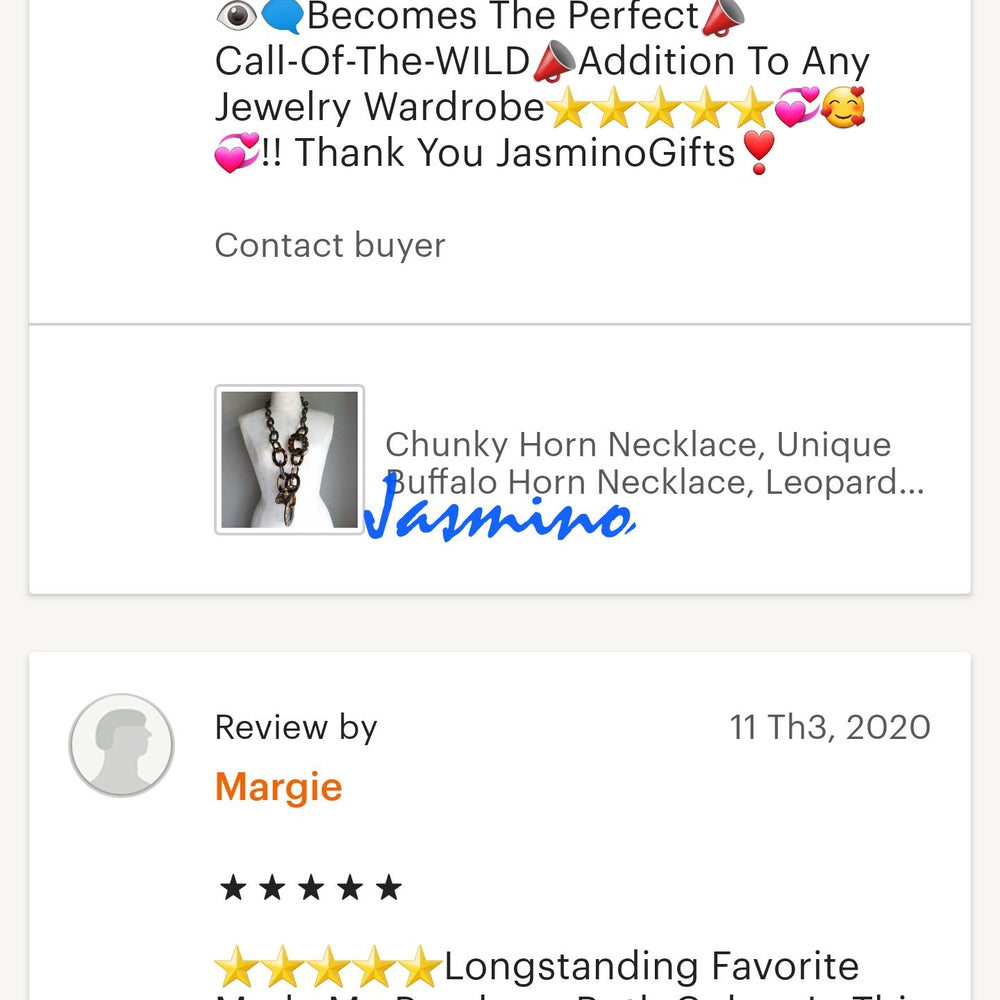 
                  
                    customers write good reviews for the horn jewelry and the best horn supplier
                  
                