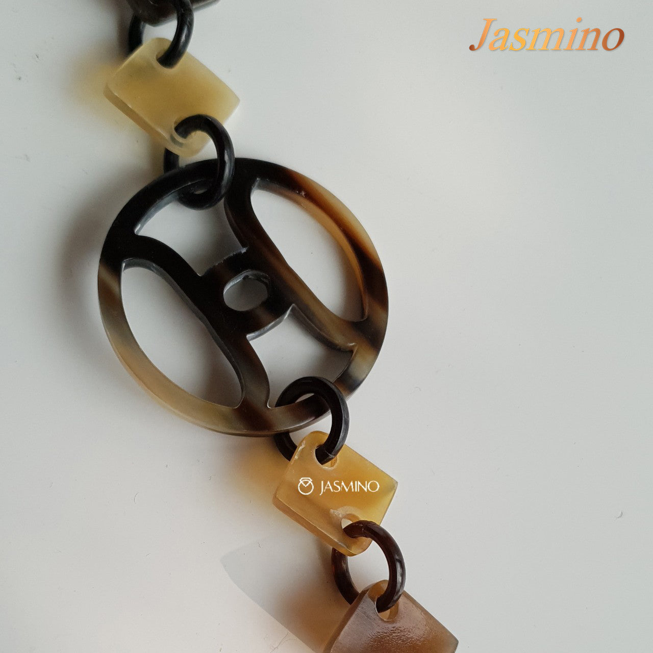 this necklace is made of lozenge buffalo horn pieces combined with unique circle horn pieces, is an impressive gift for your friend