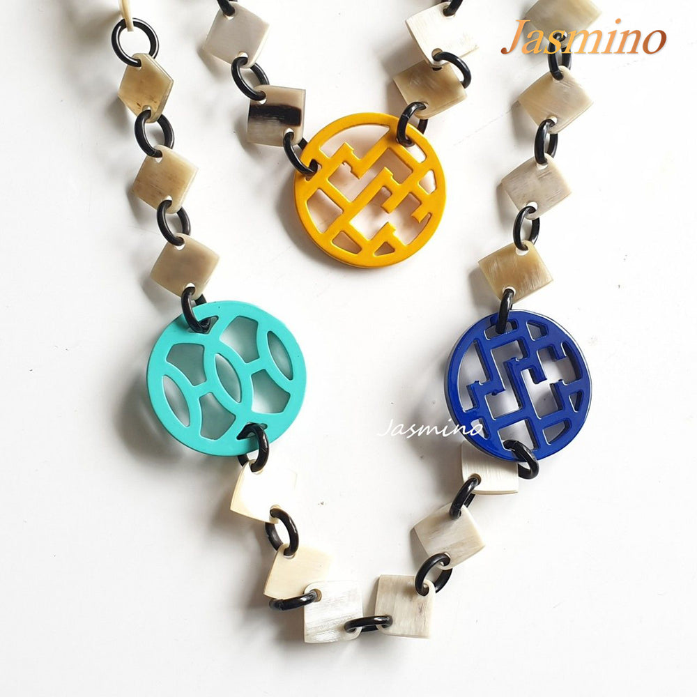 
                  
                    the necklace has several pieces with different patterns and colors, unique gift for her
                  
                