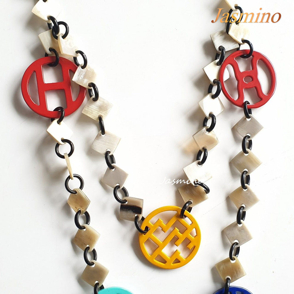 
                  
                    the necklace has several pieces with different patterns and colors, unique gift for her
                  
                