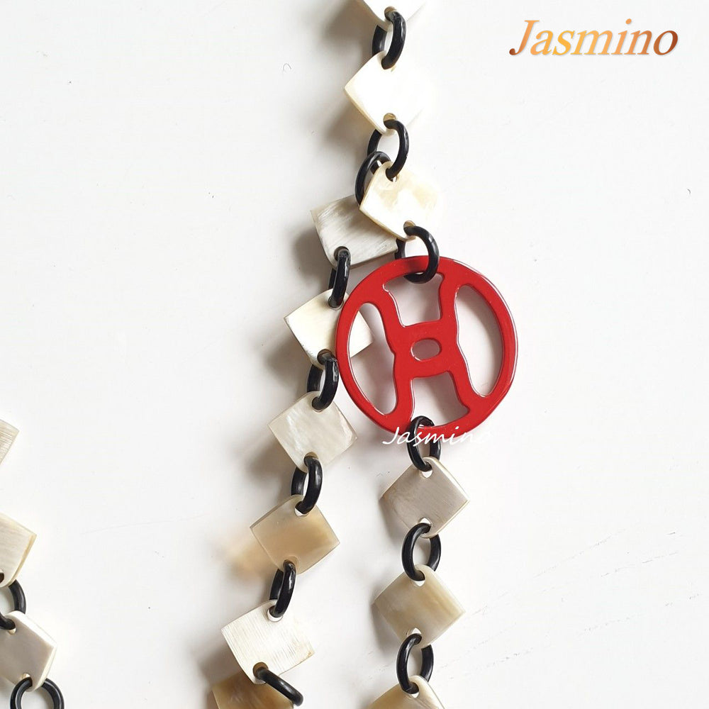 
                  
                    the necklace has several pieces with different patterns and colors, unique gift for her
                  
                