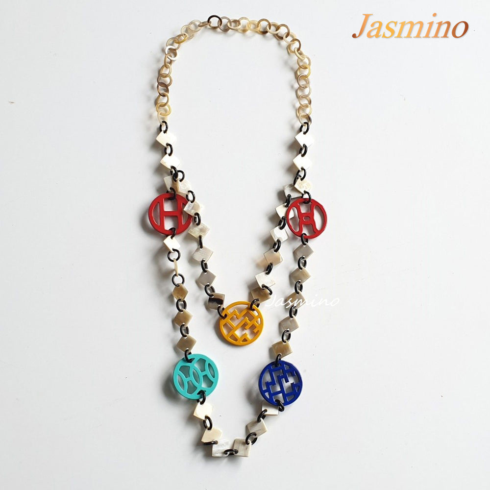 
                  
                    the necklace has several pieces with different patterns and colors, unique gift for her
                  
                