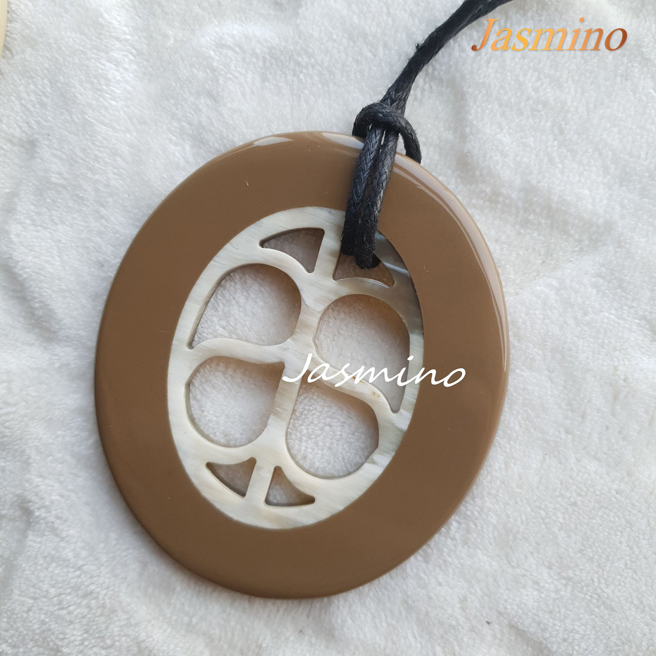  Unique taupe pattern pendant on the light background, impressive gift for her