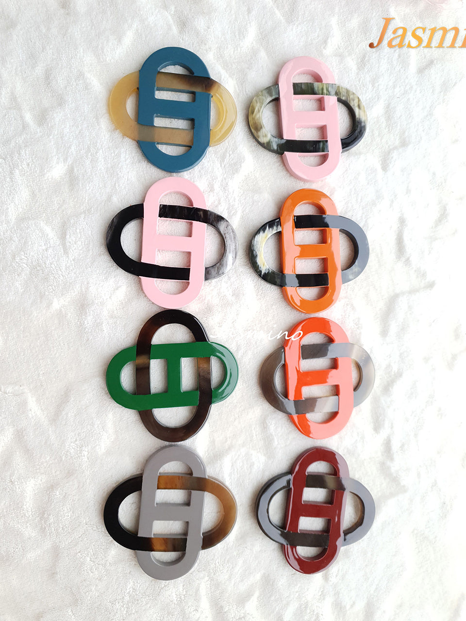 five turquoise lacquer pendants on the light background, impressive gift for her