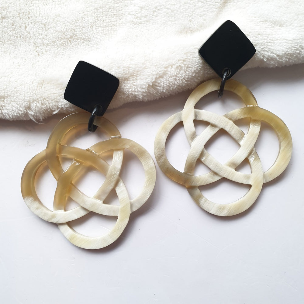 
                  
                    Jasmino Vintage Stainless Steel Women's Flower Drop Earrings Made By Natural Buffalo
                  
                