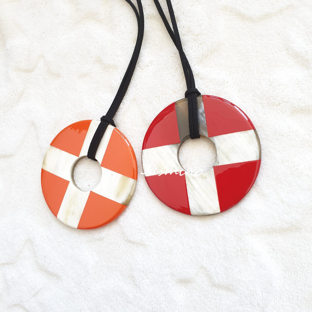 
                  
                    Jasmino Trendy Unique Round Cross Christmas Pendants. Made By Natural Buffalo Horn
                  
                