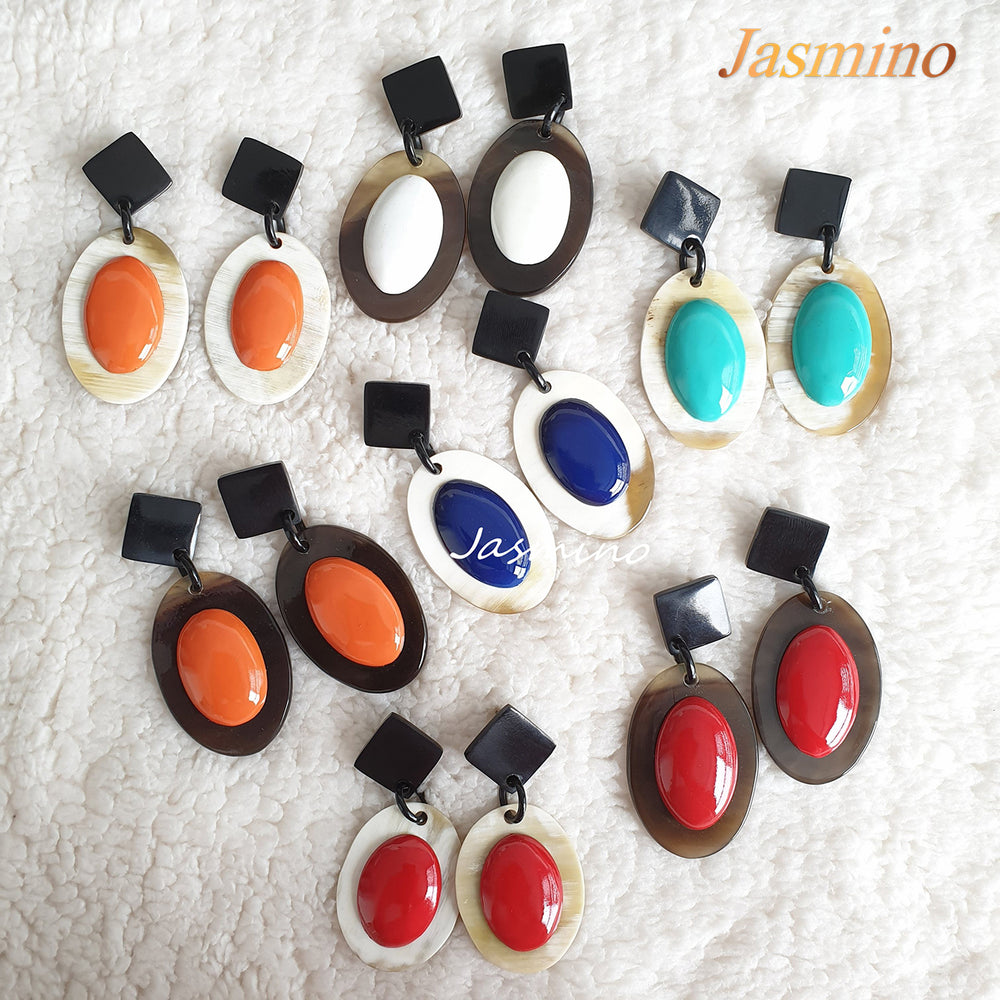
                  
                    Jasmino Unique Handmade Bohemian Beach Mermaid Earrings Made By Natural Buffalo Horn
                  
                