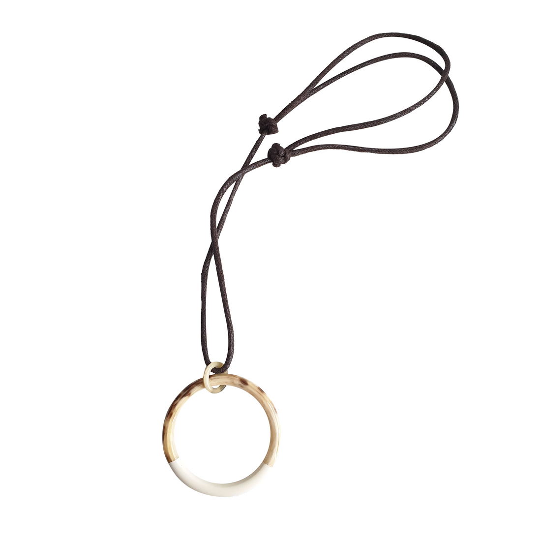 Minimalist thin ring pendant features bright colour in natural buffalo horn for women's gifts