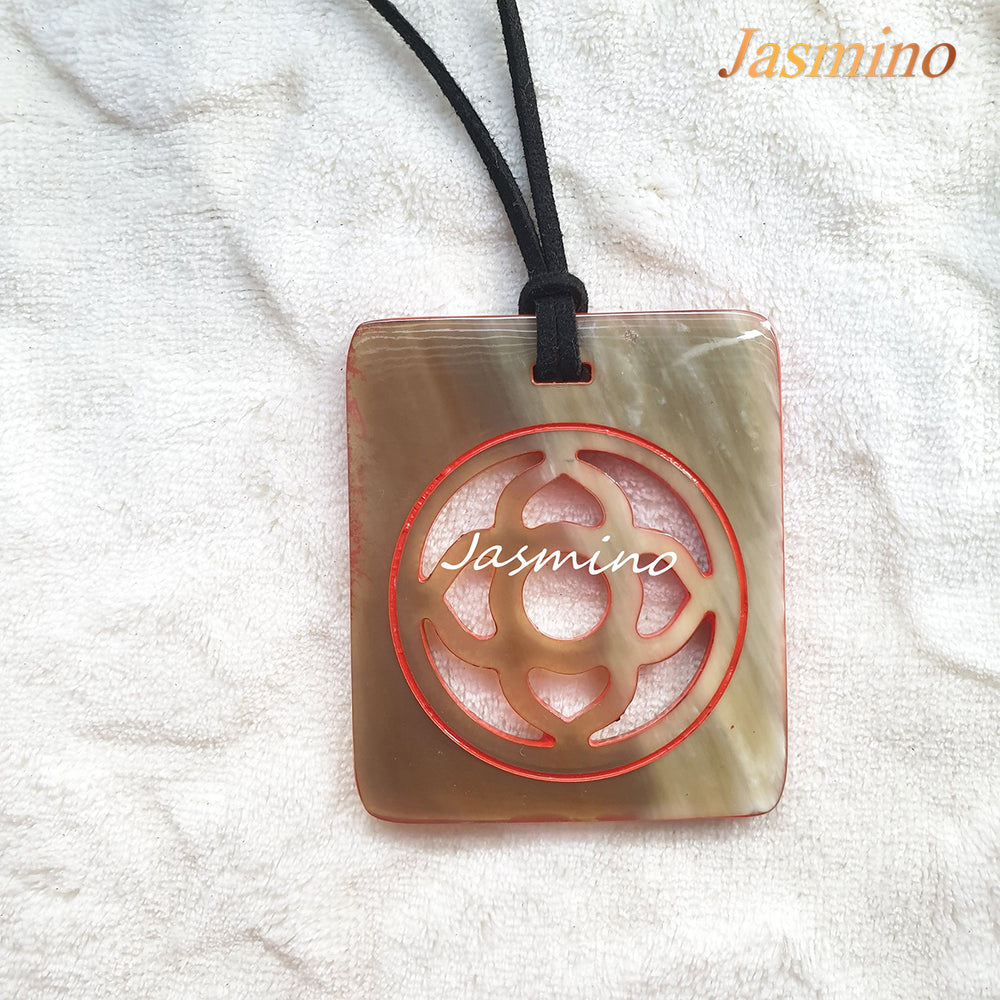 
                  
                    rectangle horn pendant on the light background, impressive gift for her
                  
                