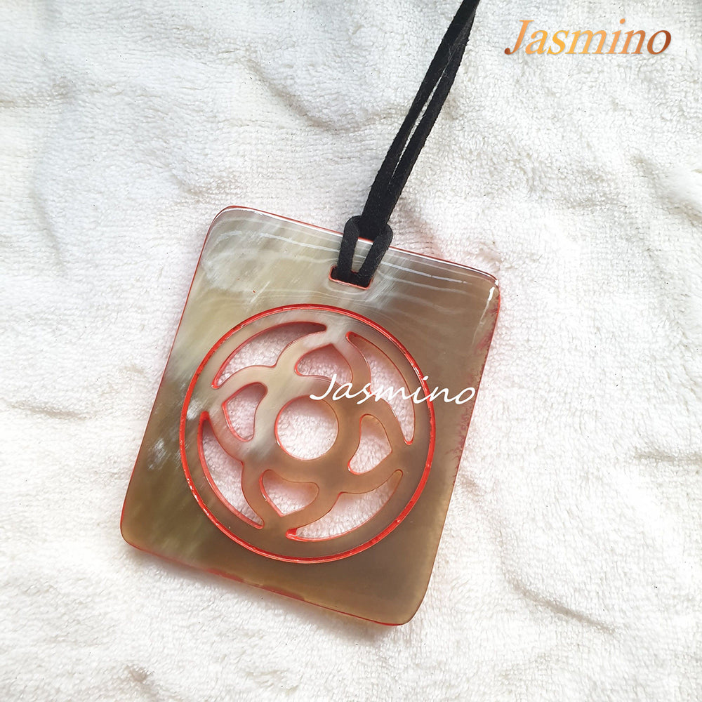 
                  
                    rectangle horn pendant on the light background, impressive gift for her
                  
                