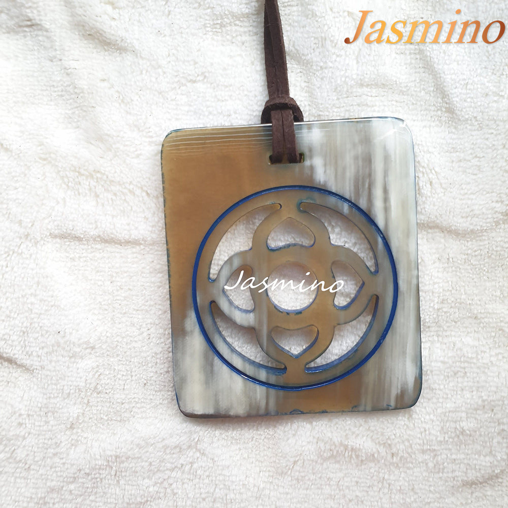 
                  
                    rectangle horn pendant on the light background, impressive gift for her
                  
                